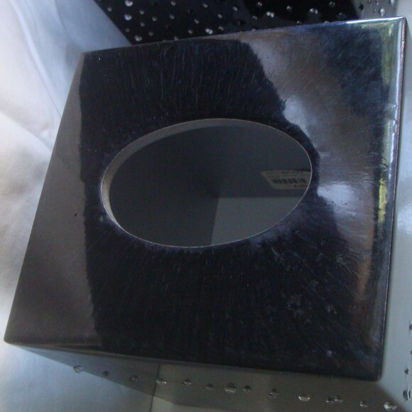 MIKE+ALLY NYC Crystal Ebony Black Boutique Tissue Box Cover *with flaws* - Picture 7 of 10